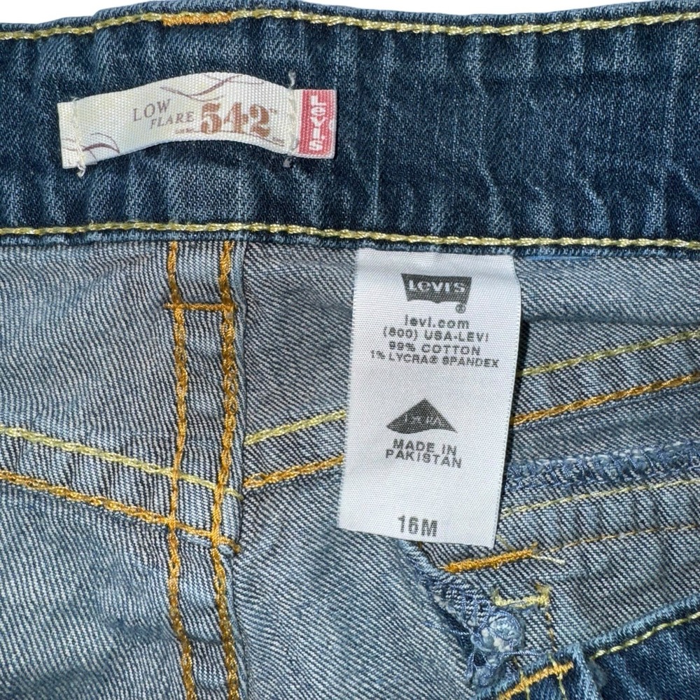 Levis 542 Low Flare Denim Jeans Womens 16M - Picture 8 of 8
